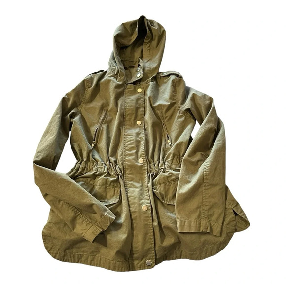 Love Tree women's medium utility military green jacket with hood - Picture 1 of 4